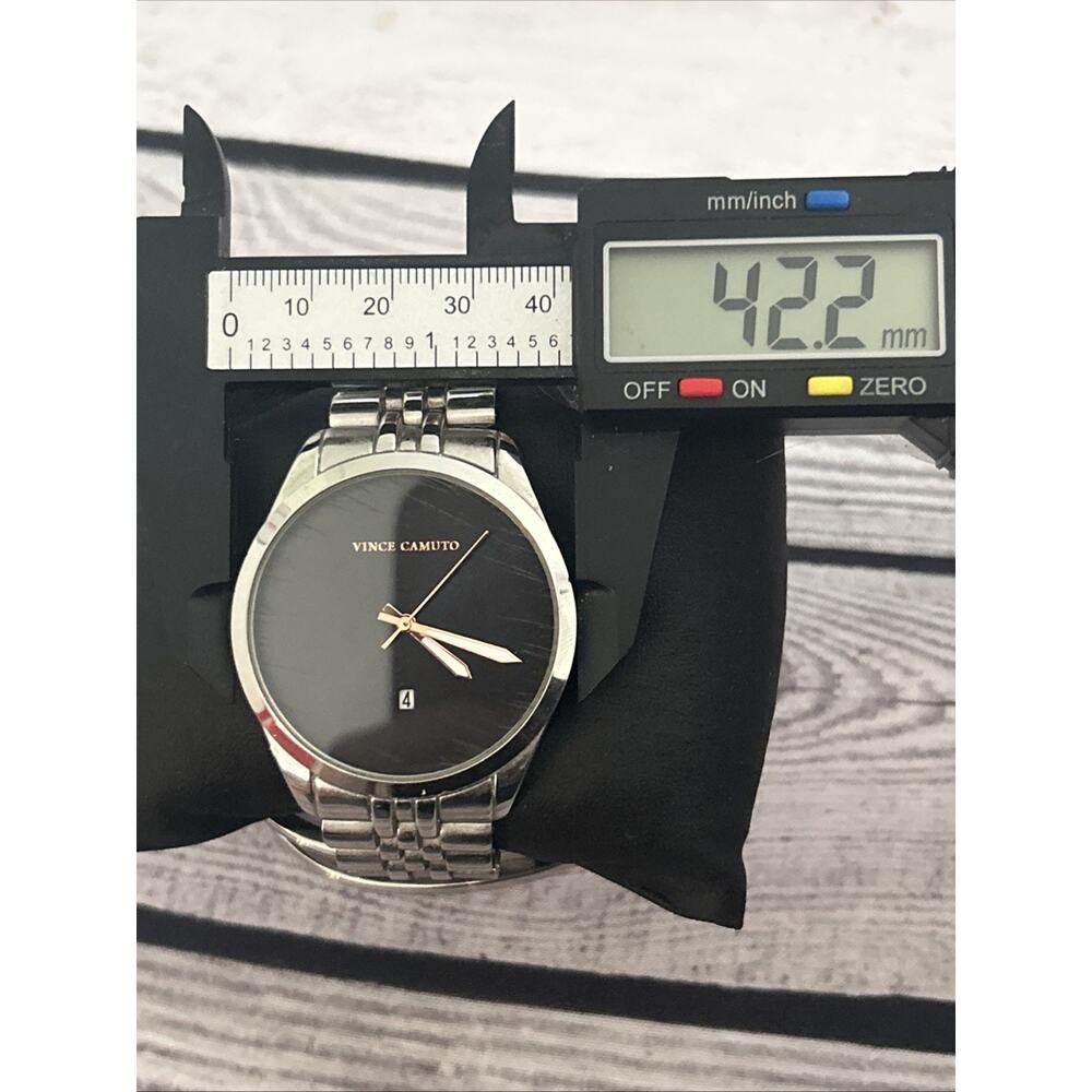Vince Camuto Silver Tone Black Dial Men’s Quartz Watch - Picture 5 of 6